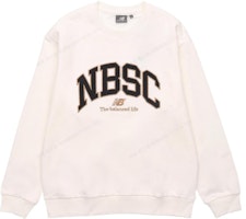 New Balance White Pullover Sweatshirt with Large Logo Print 5CC44333-IV New Balance White Pullover Sweatshirt with Large Logo Print 5CC44333-IV