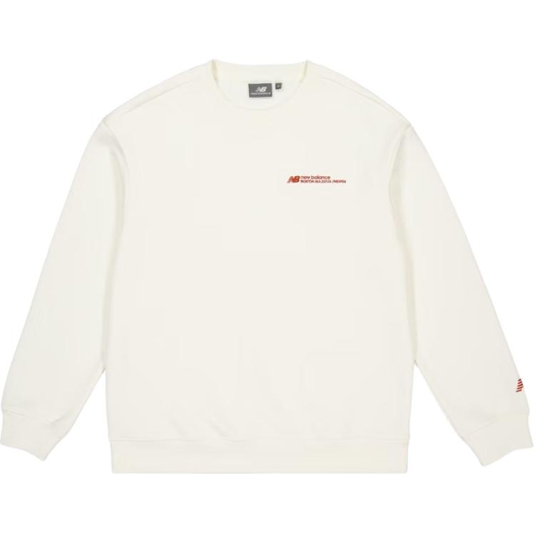 New Balance White Solid Crewneck Casual Pullover Sweatshirt NCD43081-IV