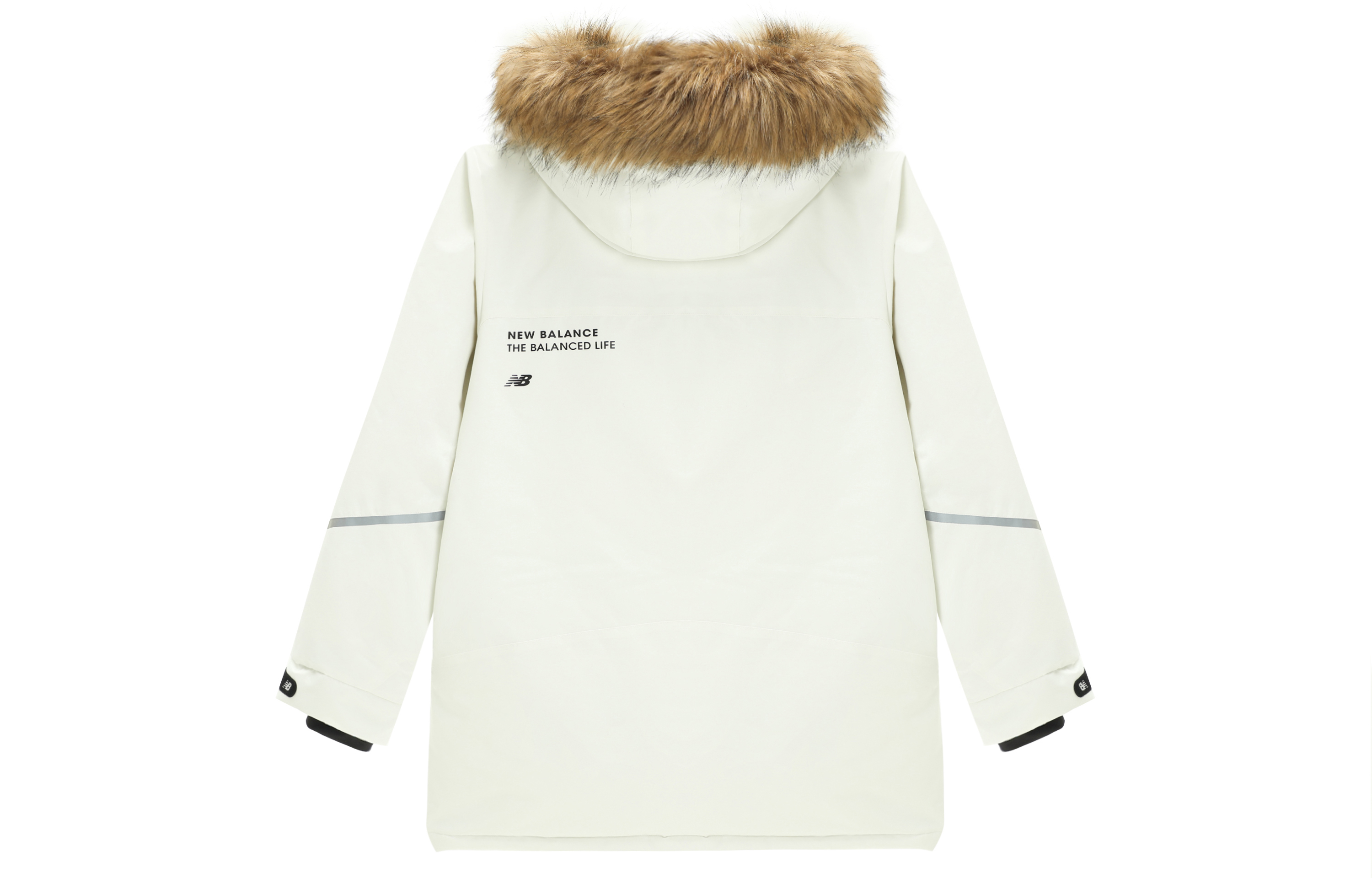 Lookbook 新百伦男女同款白色防风连帽羽绒服加绒内衬外套 5PC44603-IV