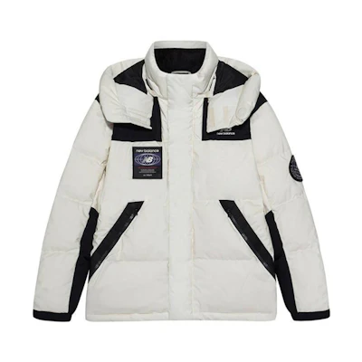 New Balance White Winter Puffer Jacket Lightweight Windproof Warmth NPA43131-CRE