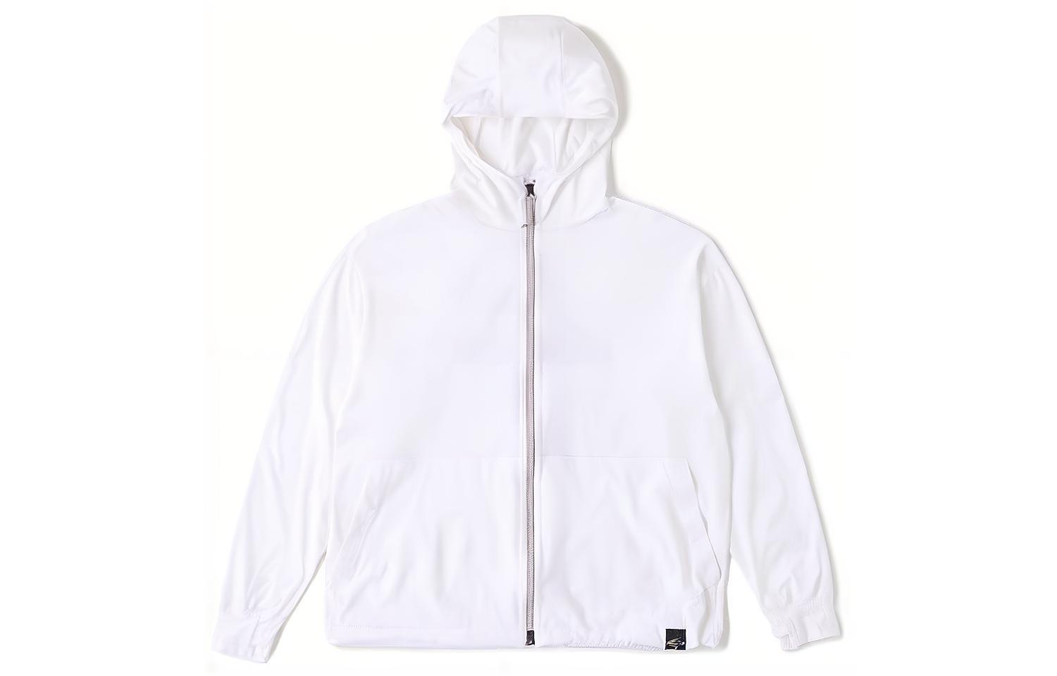 New Balance White Zip-Up Hoodie Jacket with Back Graphic Print AMJ35007-MW1