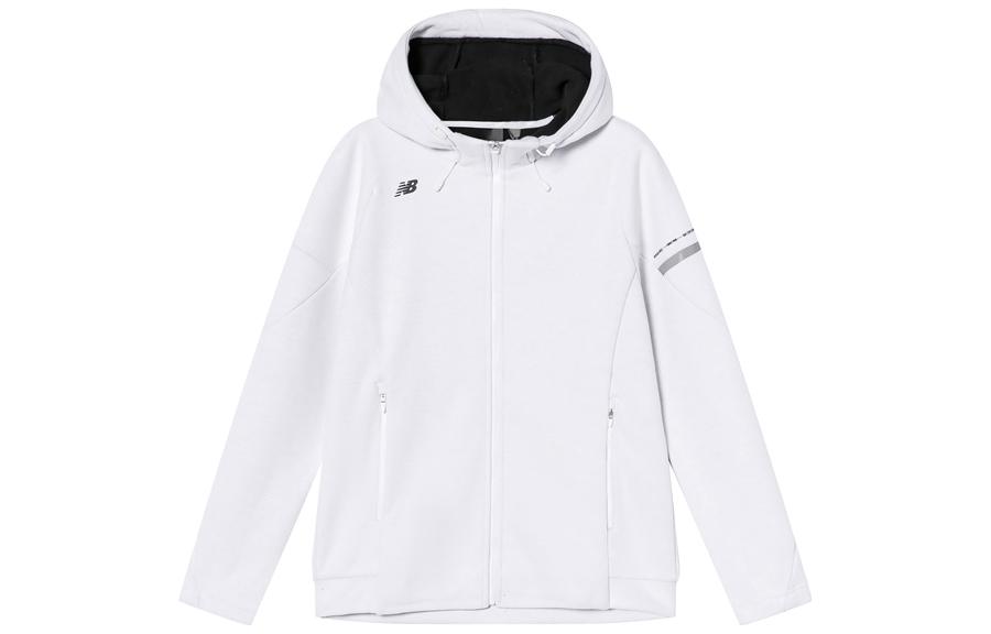 New Balance White Zip-Up Hoodie Jacket with Logo Print MD94R021-WT