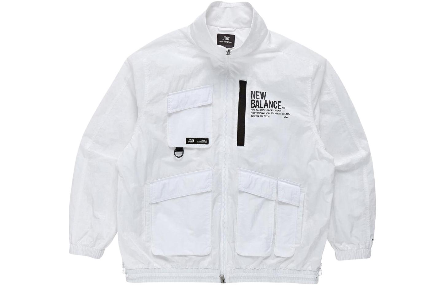 New Balance White Zip-Up Jacket with Letter Print Design NBNAD223-10