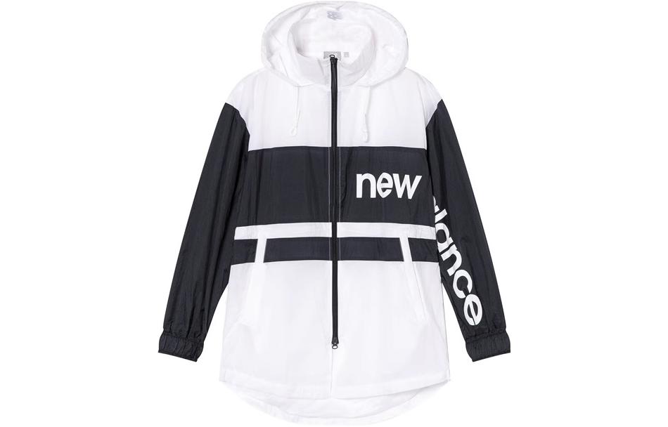 New Balance Windproof Breathable Durable Hooded Jacket Unisex Black/White NA91W012-BK