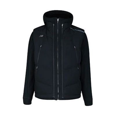 New Balance Winter Black Down Vest with Windproof Coat Set NCNP94R051-BK