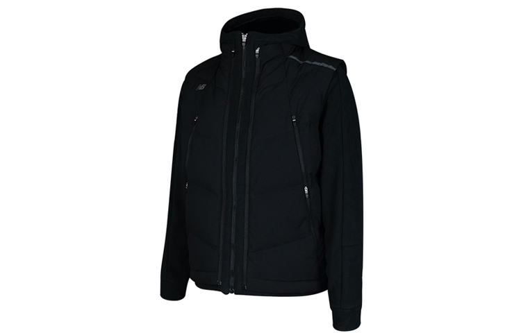 Lookbook New Balance Winter Black Down Vest with Windproof Coat Set NCNP94R051-BK