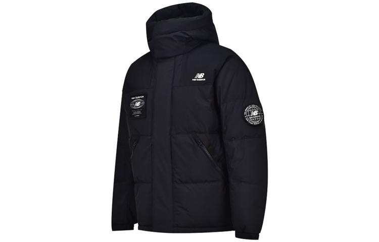 Shop New Balance Winter Down Jacket with Hood Black NPA43131-BK