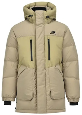 New Balance Winter Long Logo Printed Hooded Down Jacket - Khaki. NPA43111-BEI Buy New Balance Winter Long Logo Printed Hooded Down Jacket - Khaki. NPA43111-BEI