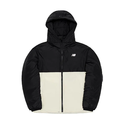 New Balance Winter Puffer Jacket with Hood, Black/White拼接 NPA4S013BK