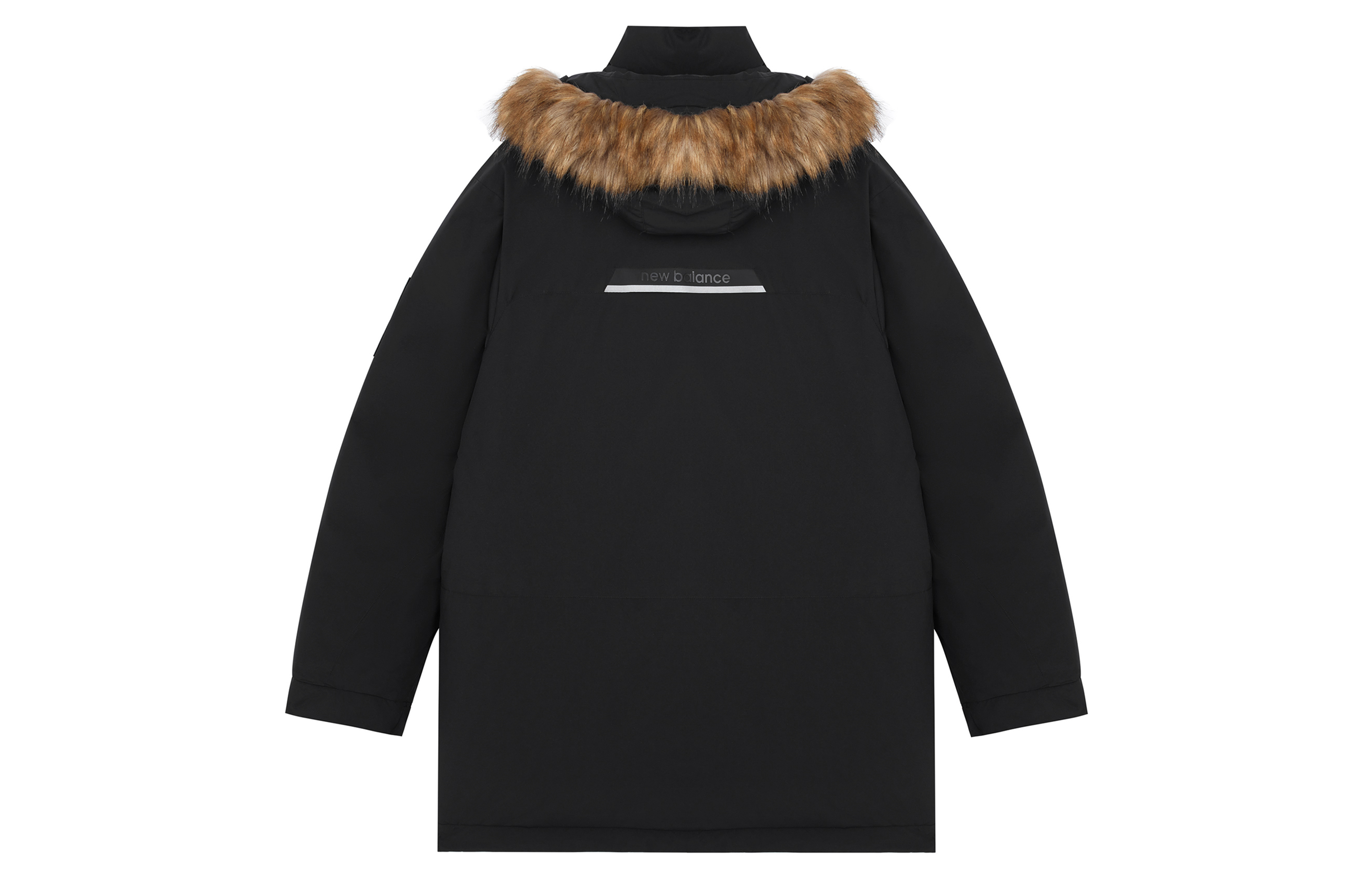 Lookbook New Balance Jaket Musim Dingin Unisex Hitam Hoodie Puffer Olahraga Kasual. 5PB42201-BK