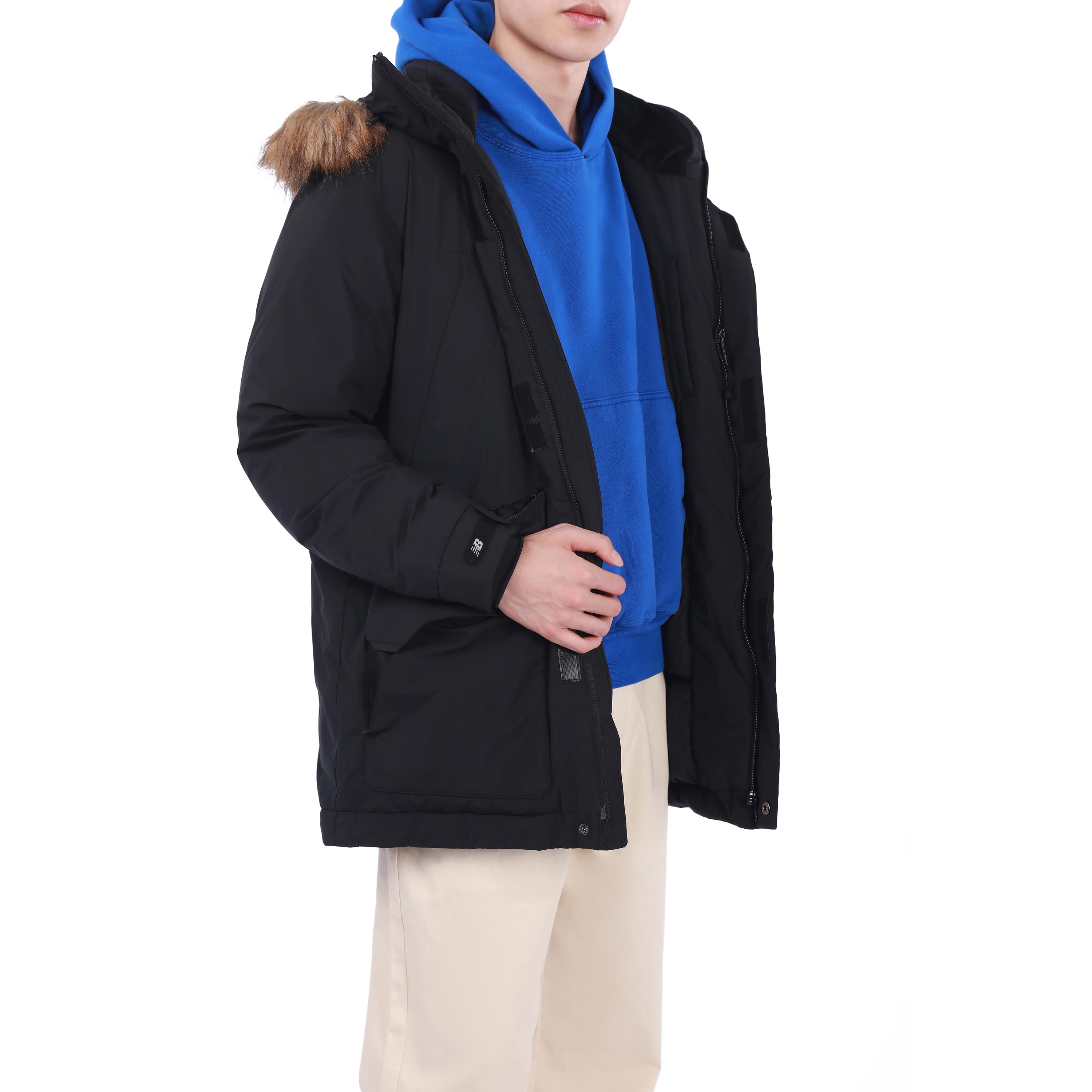 Purchase New Balance Jaket Musim Dingin Unisex Hitam Hoodie Puffer Olahraga Kasual. 5PB42201-BK