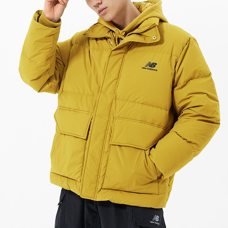 Shop 뉴발란스 윈터 옐로우 로고 퍼퍼 자켓 대형 포켓 포함. AMJ14309-MSU