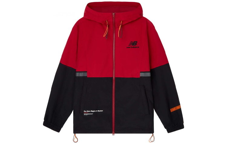 New Balance Woven Hooded Jacket Unisex Black Red NAA34023-BUR