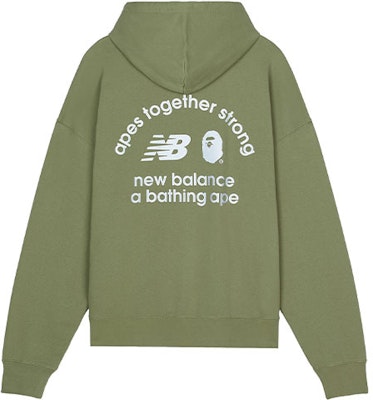 New Balance x A BATHING APE Logo Print Hoodie Green Collection. BASW3000-GRX Lookbook New Balance x A BATHING APE Logo Print Hoodie Green Collection. BASW3000-GRX