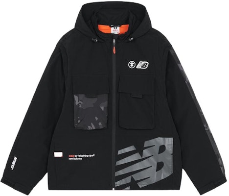 뉴발란스 x 에이프 로고 패치 멀티 포켓 후드 재킷 블랙. PJKM9468 Order 뉴발란스 x 에이프 로고 패치 멀티 포켓 후드 재킷 블랙. PJKM9468