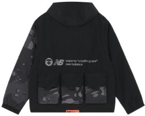 뉴발란스 x 에이프 로고 패치 멀티 포켓 후드 재킷 블랙. PJKM9468 Lookbook 뉴발란스 x 에이프 로고 패치 멀티 포켓 후드 재킷 블랙. PJKM9468
