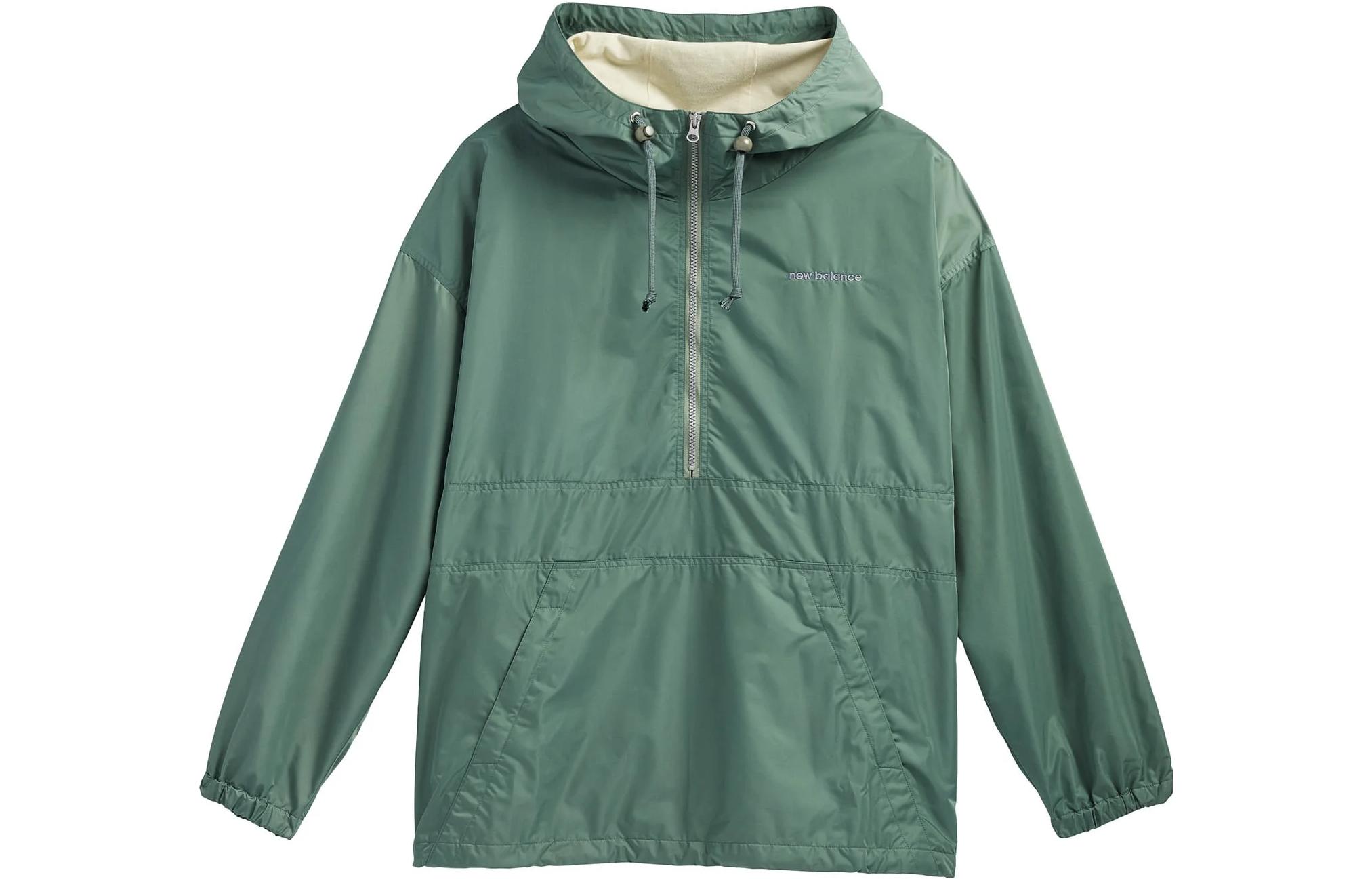 New Balance Auralee FW23 Nylon Half-Zip Waterproof Wrinkle-Resistant Jacket Green AMT35195-JIR