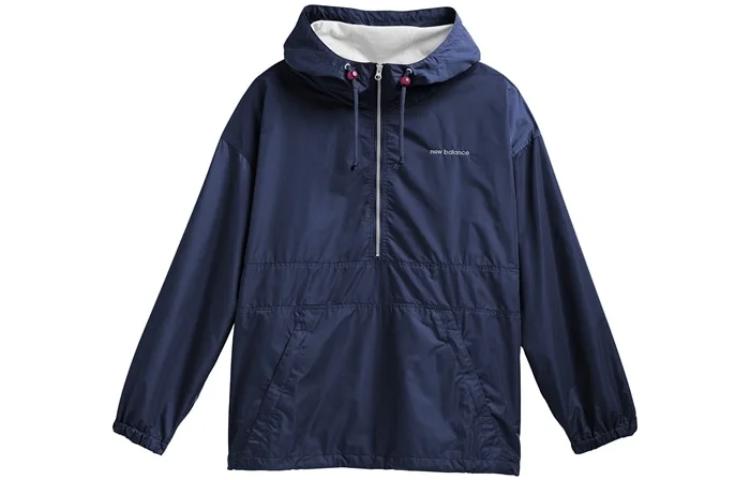New Balance Auralee Nylon Half-Zip Waterproof Wrinkle-Resistant Jacket Navy AMT35195-NNY