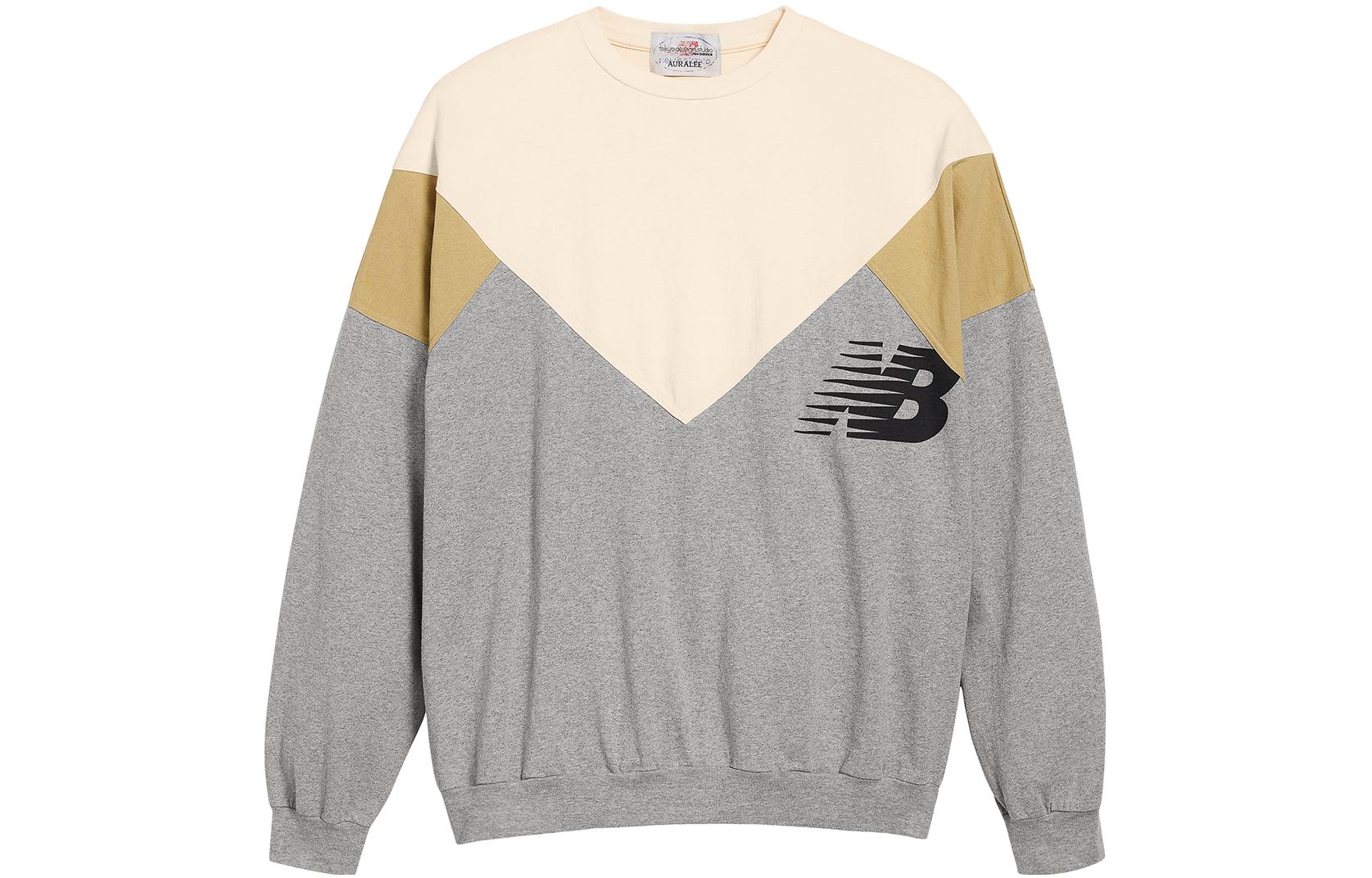 New Balance AURALEE SS23 Knit Crewneck Sweatshirt Unisex Beige/Grey DXL72696-GR