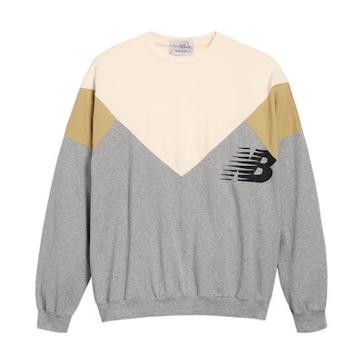 New Balance AURALEE SS23 Knit Crewneck Sweatshirt Unisex Beige/Grey DXL72696-GR