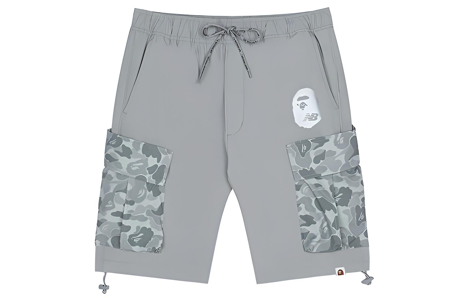 New Balance x BAPE Camo Pocket Cargo Shorts Grey Casual Wear. BASP6000-GYX
