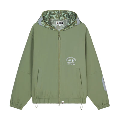 New Balance Bape Men’s Green Patchwork Hooded Jacket. BALJ7000-GRX