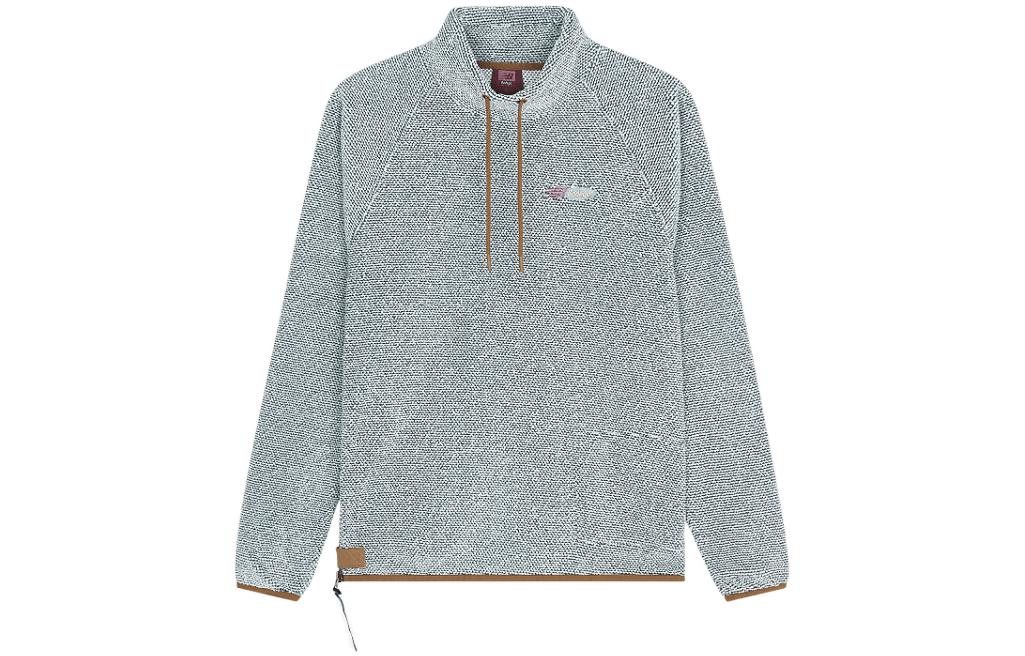 New Balance Bodega Mini-Check Letter Print Knit Hoodie Grey MT21585