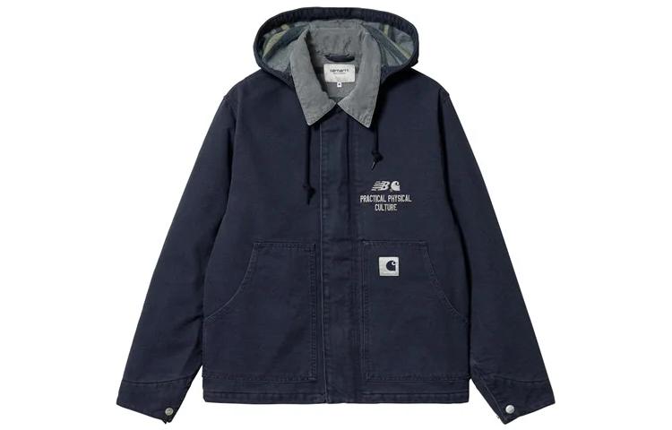 New Balance Carhartt WIP Navy Hooded Button-Zip Jacket MJ21560-ECL