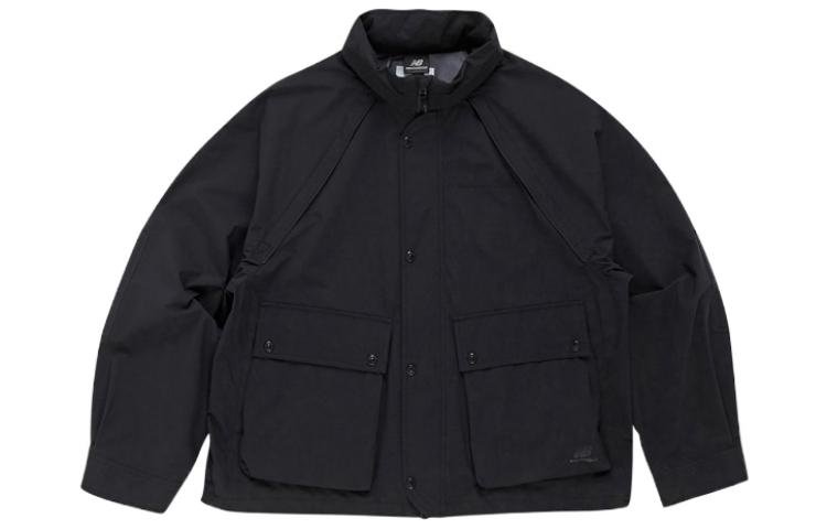 New Balance EASTLOGUE Collab Black Short Stand-Collar Button Jacket Unisex NBNMB4L323-19