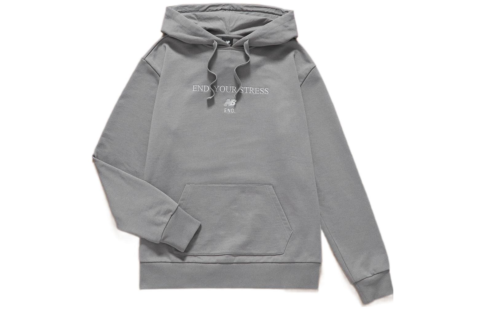 New Balance END 'ART OF NOTHING' Logo Hoodie Men’s Grey Pullover MT11645