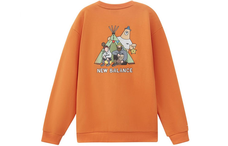 New Balance JHI Cartoon Print Crewneck Sweatshirt Orange - Unisex Casual Style NCA89053-ORG