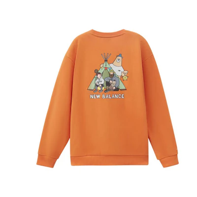 New Balance JHI Cartoon Print Crewneck Sweatshirt Orange - Unisex Casual Style NCA89053-ORG