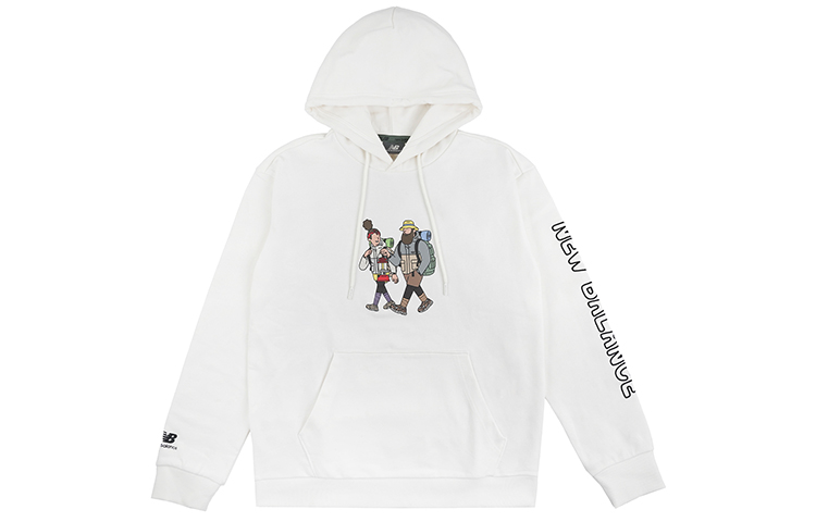 New Balance JHI Cartoon Print Hoodie Unisex White NCA89043-IV
