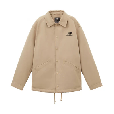 New Balance JHI Letter Print Sports Collar Puffer Jacket Khaki (). NQA89011-BEI