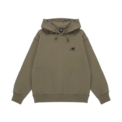 New Balance JHI Solid Logo Knit Pullover Hoodie Green () AMT23334-DRC