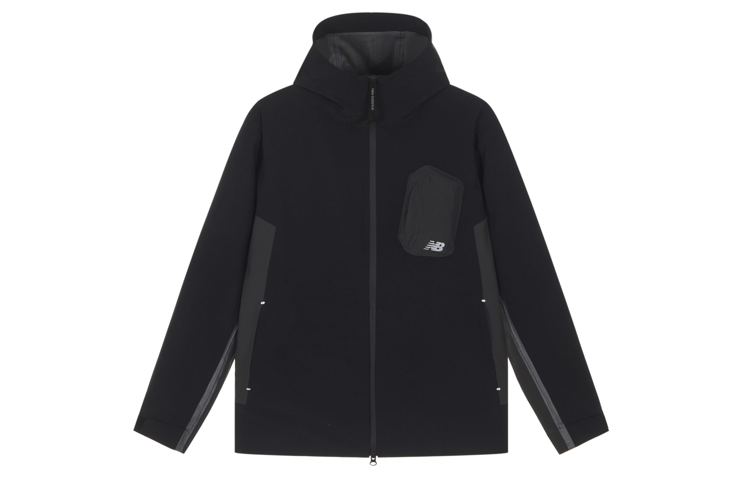 Order New Balance x 梁栋男女拼色拉链连帽夹克外套 - 黑色 NAE17121-BK