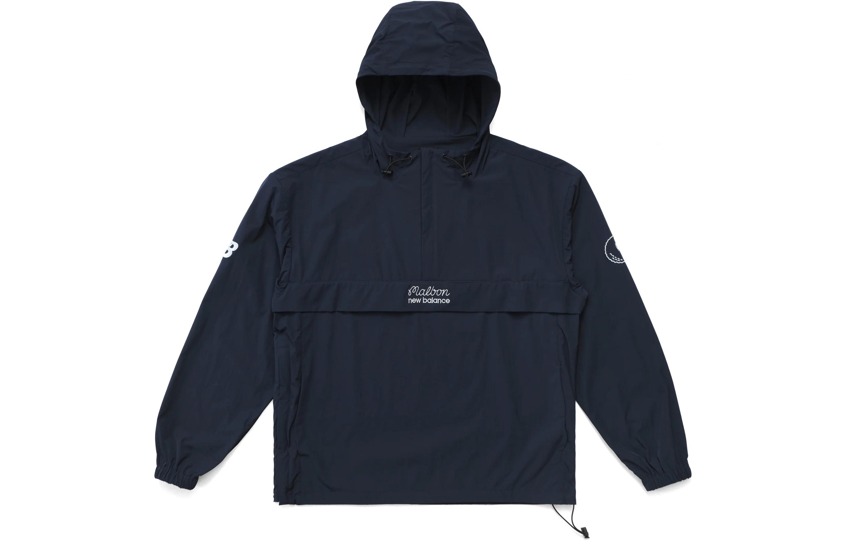 New Balance MALBON SS24 Logo Hoodie Jacket Unisex Navy Blue Casual Wear M7907NVY