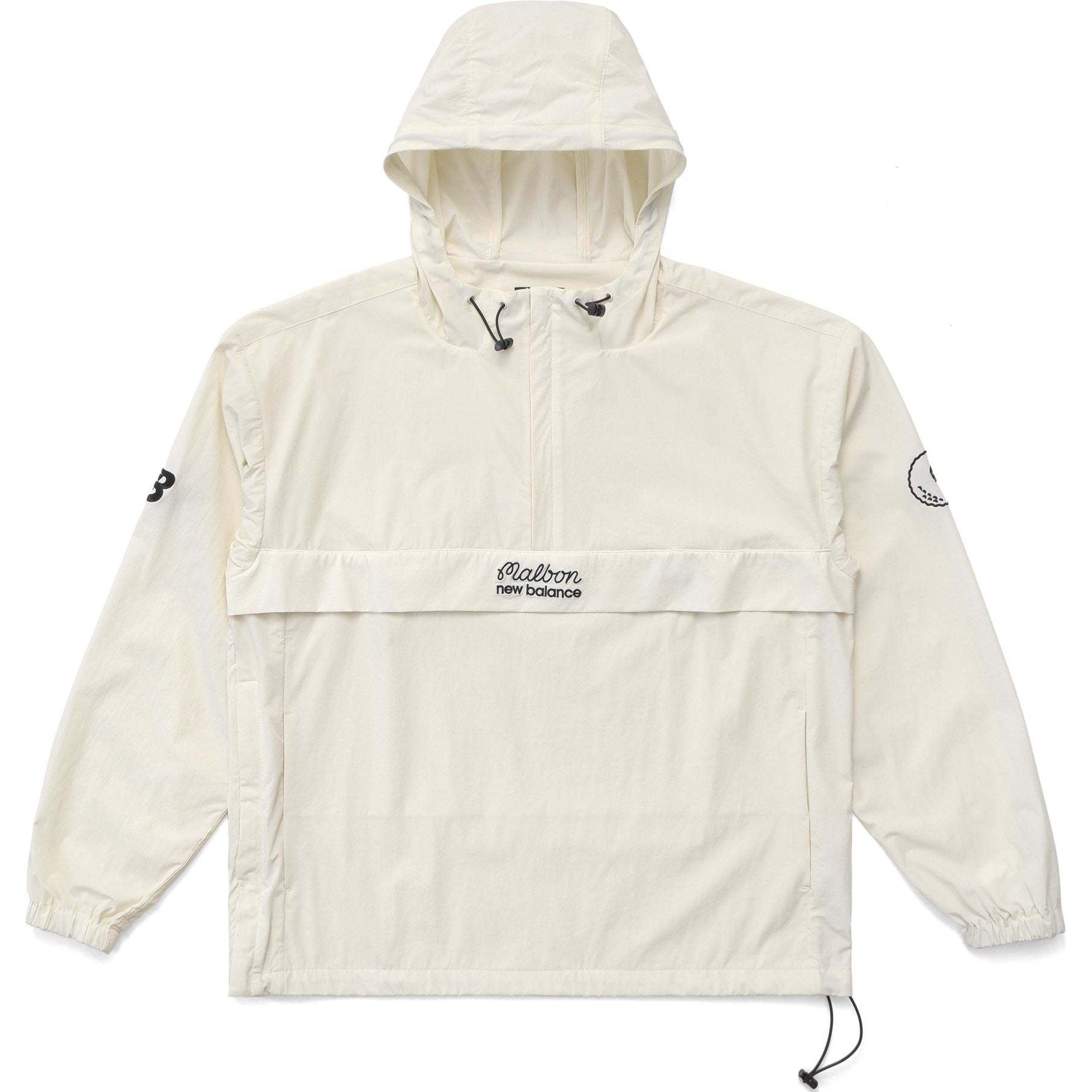 New Balance MALBON SS24 Logo Hoodie Relaxed Fit Jacket Unisex White M7907IVR