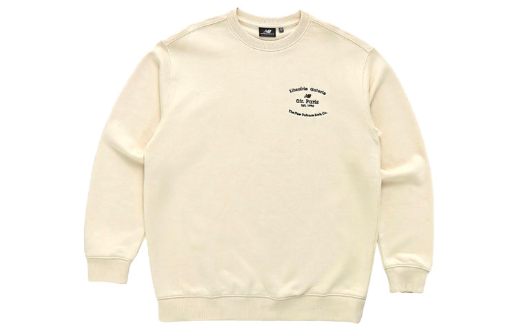 New Balance OfrParis Beige Alphabet Pullover Hoodie Unisex Casual Style NBNCB3L023-64