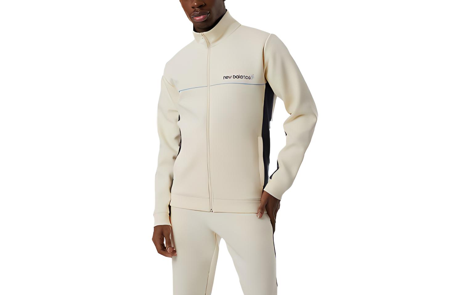 New Balance Rich Paul Beige Logo Track Jacket Long Sleeve MJ13924-MCU