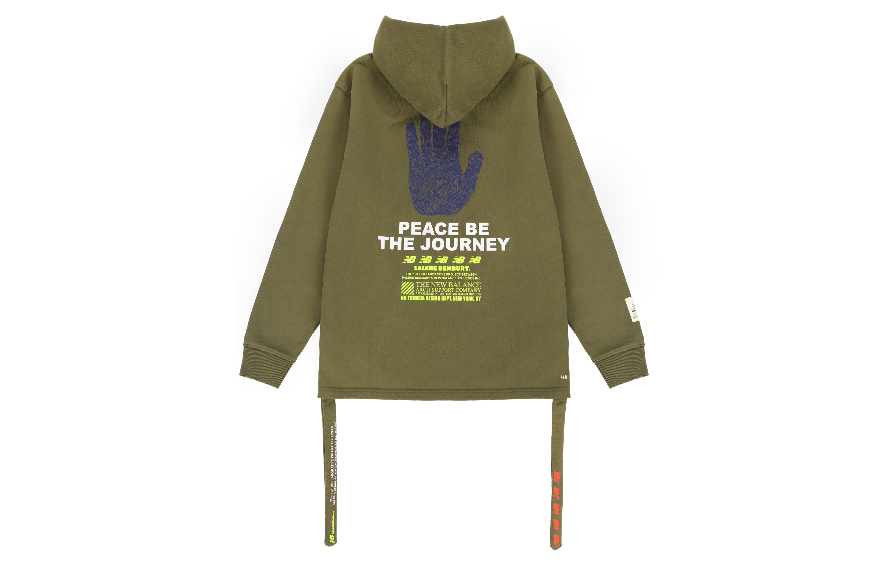 New Balance x Salehe Bembury Olive Retro Print Knit Hoodie Unisex MT11567-OLG