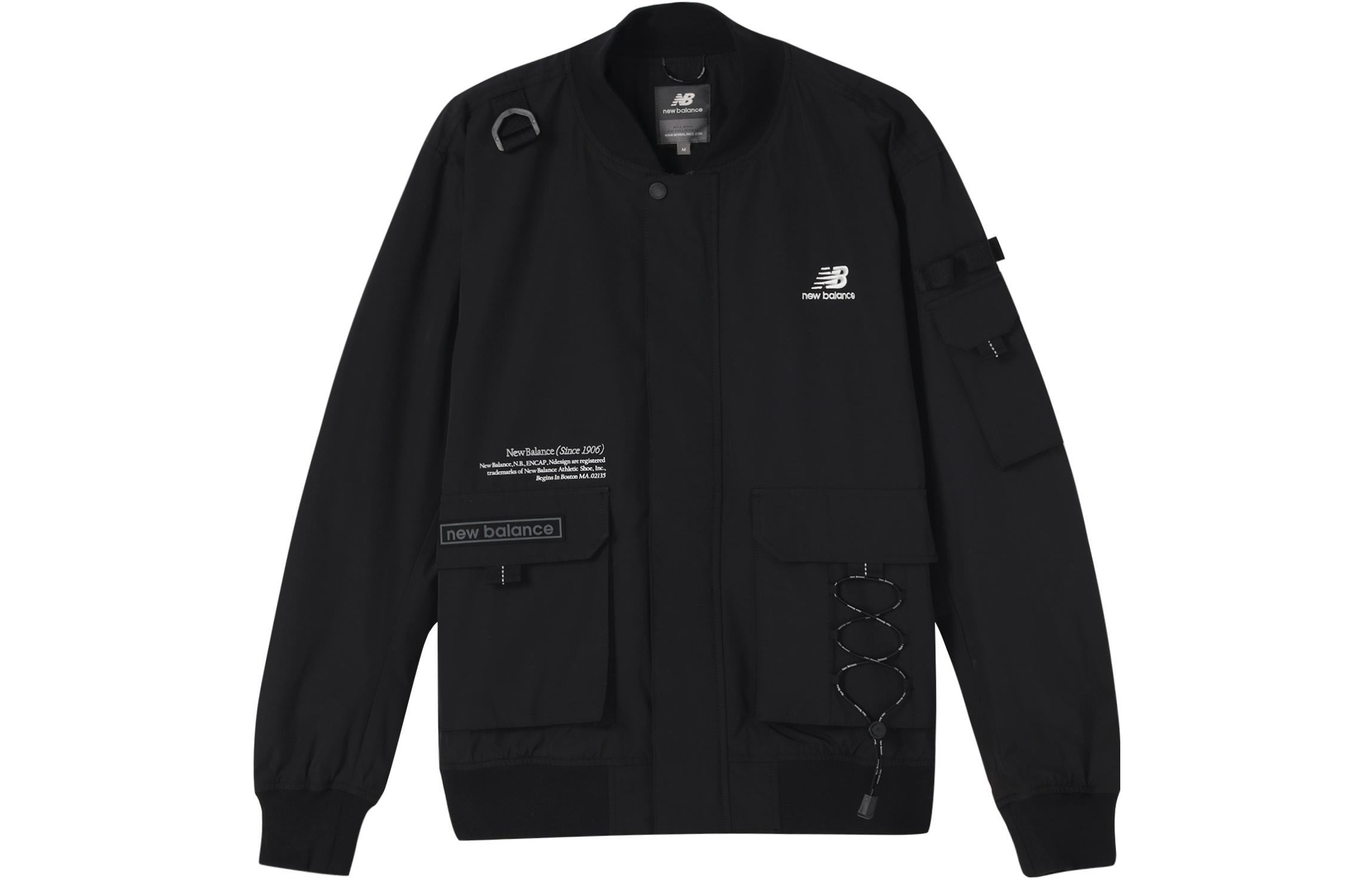 New Balance TDS Logo Print Utility Woven Jacket Unisex NAA1N013-BK