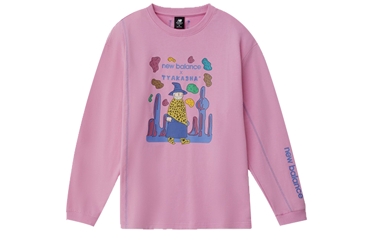 New Balance Tyakasha Pink Crewneck Knit Pullover Sweatshirt Unisex AMT04390-NJR