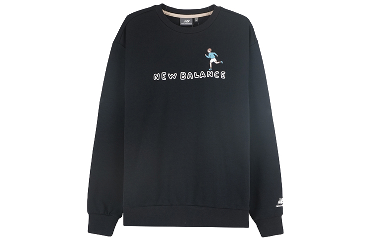 New Balance ZPZ Logo Print Pullover Crewneck Sweatshirt Black - Casual NCA47011-BK
