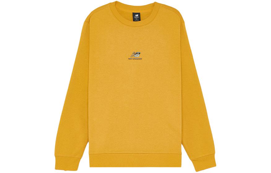 New Balance Yellow Crewneck Casual Sport Long-Sleeve Sweatshirt AMT13343-MAN