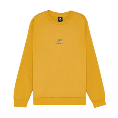 New Balance Yellow Crewneck Casual Sport Long-Sleeve Sweatshirt AMT13343-MAN