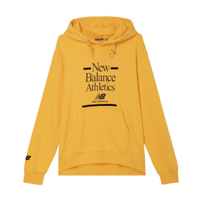New Balance Yellow Hoodie with Logo Graphic Print NC933041-MUS