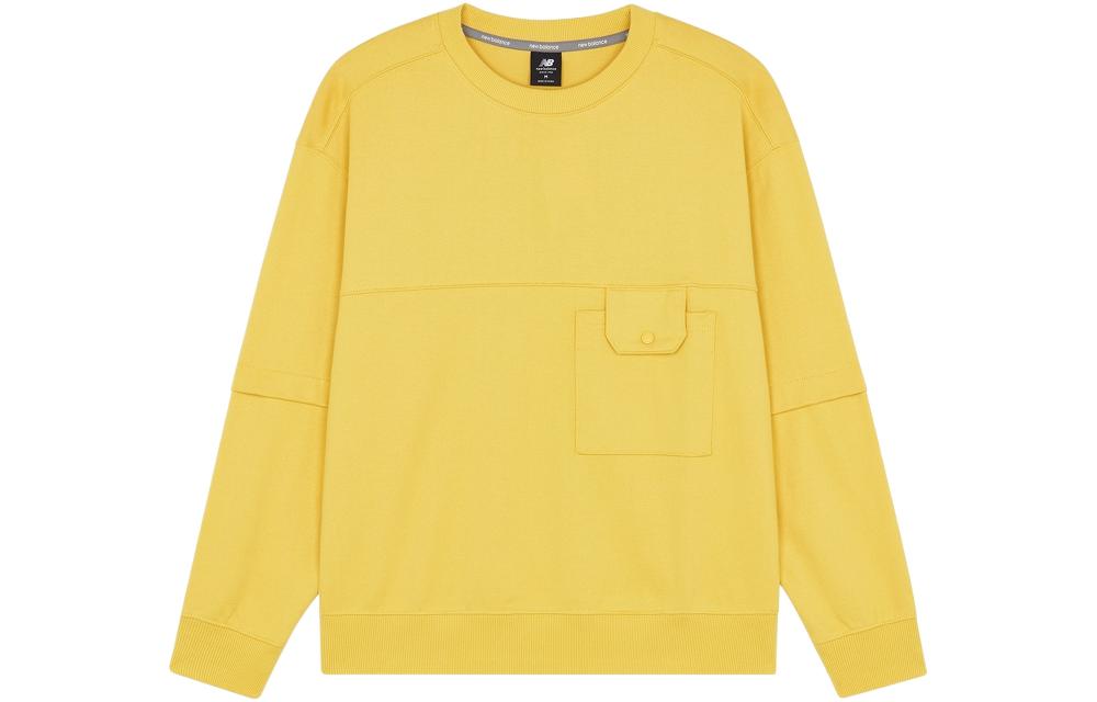 New Balance Yellow Pullover Sweatshirt Plain Design AMT21369-HCM