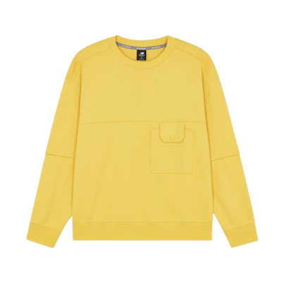 New Balance Yellow Pullover Sweatshirt Plain Design AMT21369-HCM
