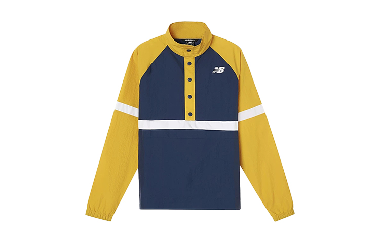 New Balance Yellow Woven Patchwork High-Neck Jacket MJ01900-VGL